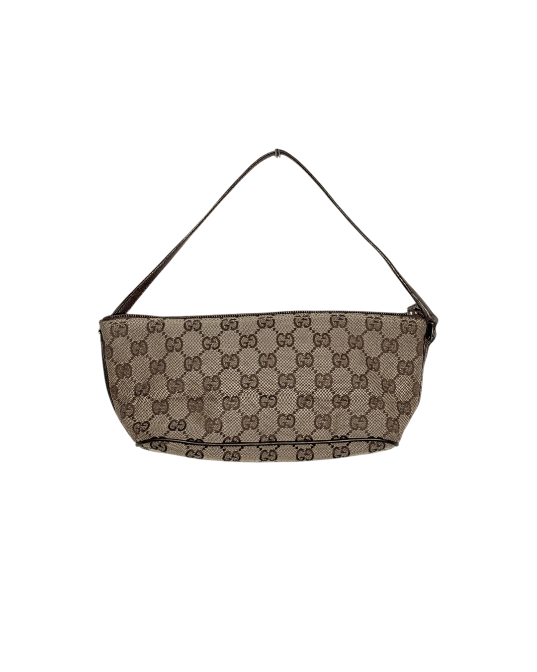 Gucci GG Canvas Boat Pochette Beige Brown