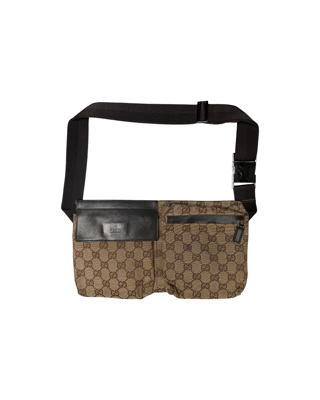 Gucci GG Canvas Double Pocket Belt Bag