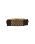 Gucci GG Canvas Shoulder Bag Beige Leather Corner