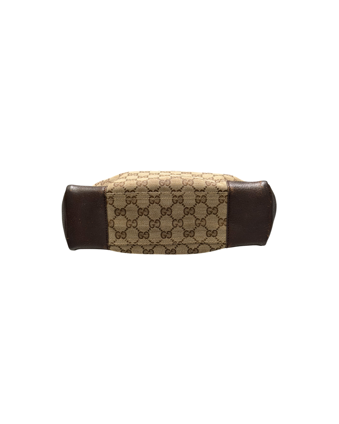 Gucci GG Canvas Shoulder Bag Beige Leather Corner