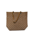 Gucci GG Canvas Tote Bag Beige Cotton