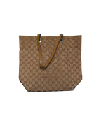 Gucci GG Canvas Tote Bag Beige Cotton