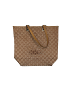 Gucci GG Canvas Tote Bag Beige Cotton