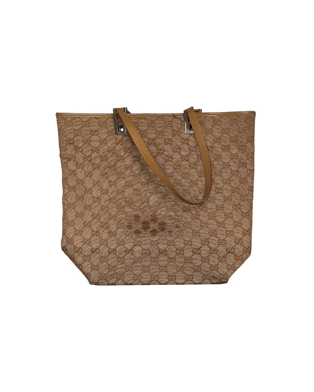 Gucci GG Canvas Tote Bag Beige Cotton