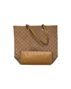 Gucci GG Canvas Tote Bag Beige Cotton
