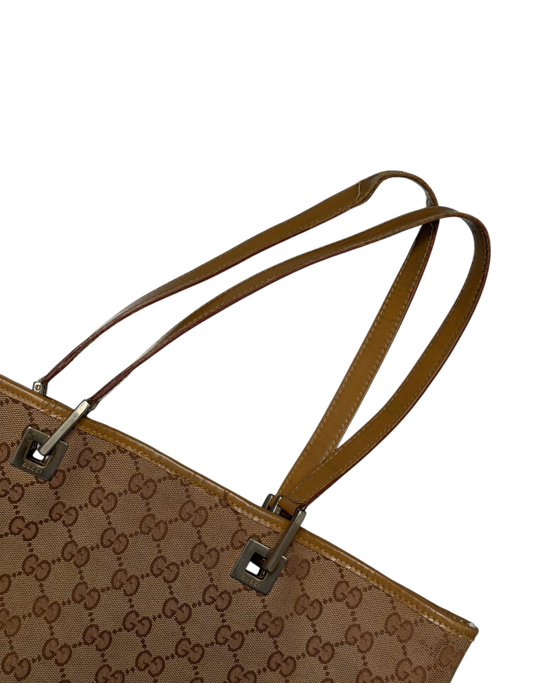 Gucci GG Canvas Tote Bag Beige Cotton