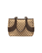 Gucci GG Canvas Tote Bag Neutrals Tote Beige Brown Leather