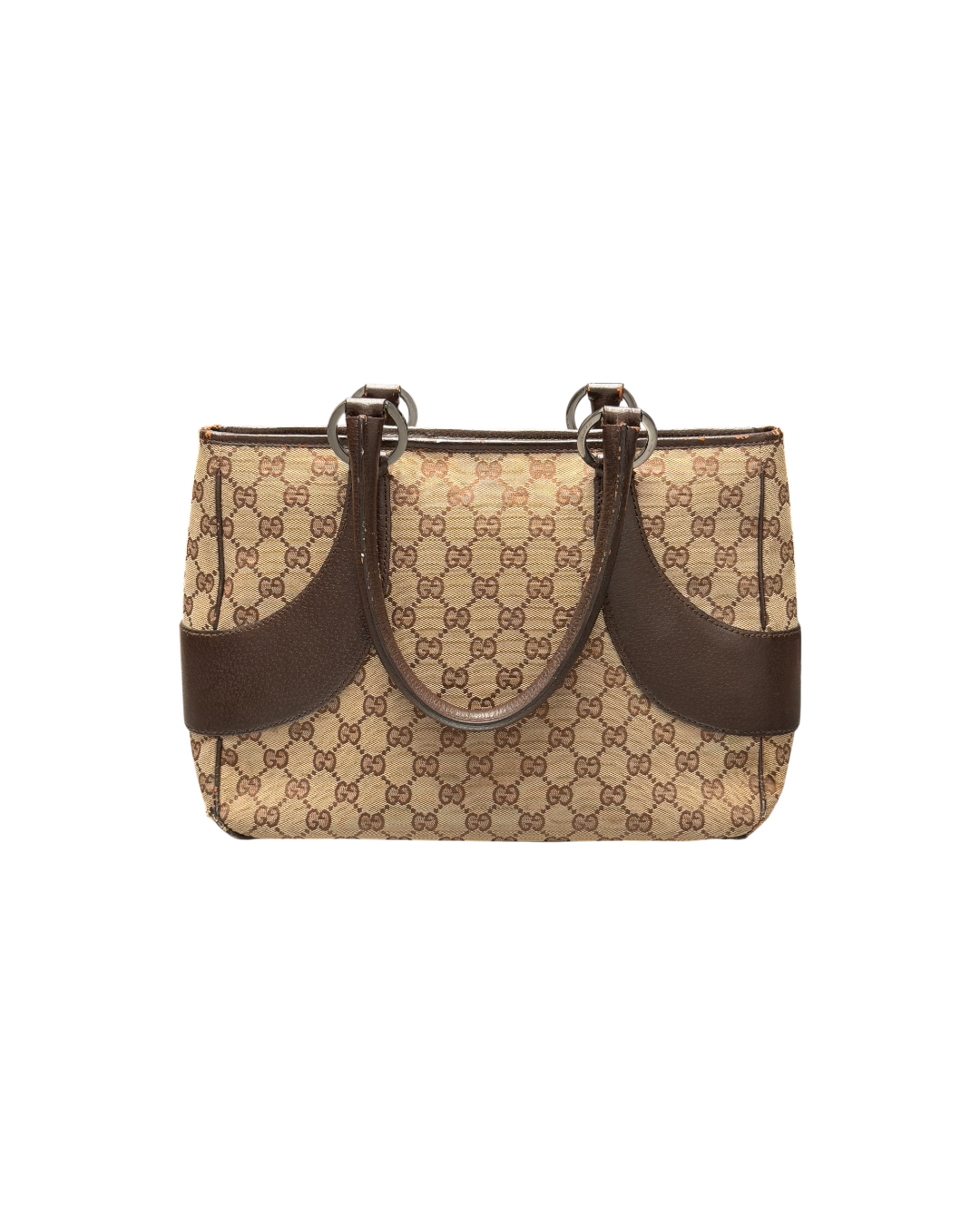 Gucci GG Canvas Tote Bag Neutrals Tote Beige Brown Leather