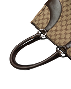 Gucci GG Canvas Tote Bag Neutrals Tote Beige Brown Leather