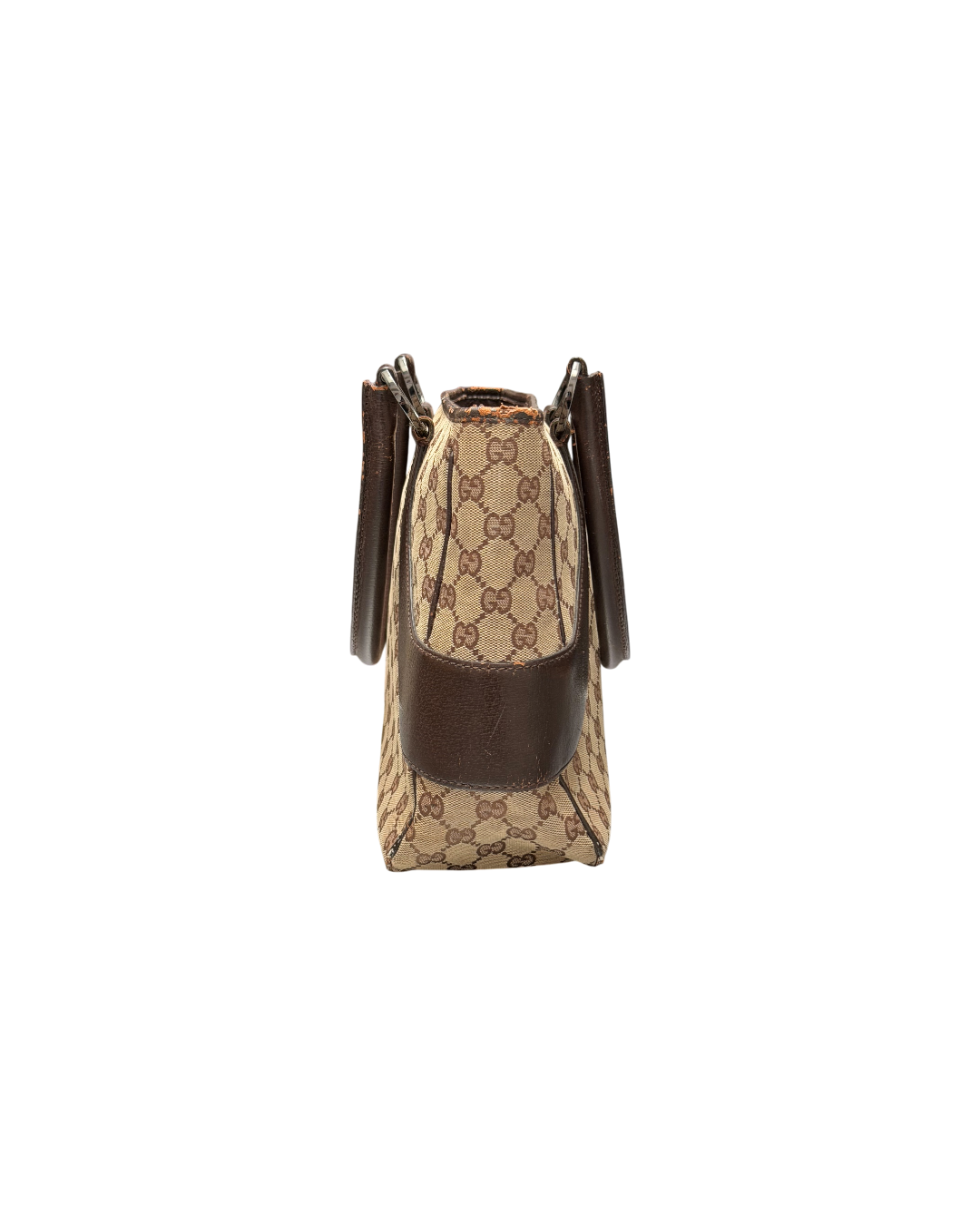 Gucci GG Canvas Tote Bag Neutrals Tote Beige Brown Leather
