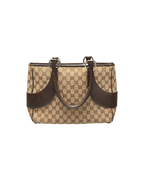 Gucci GG Canvas Tote Bag Neutrals Tote Beige Brown Leather