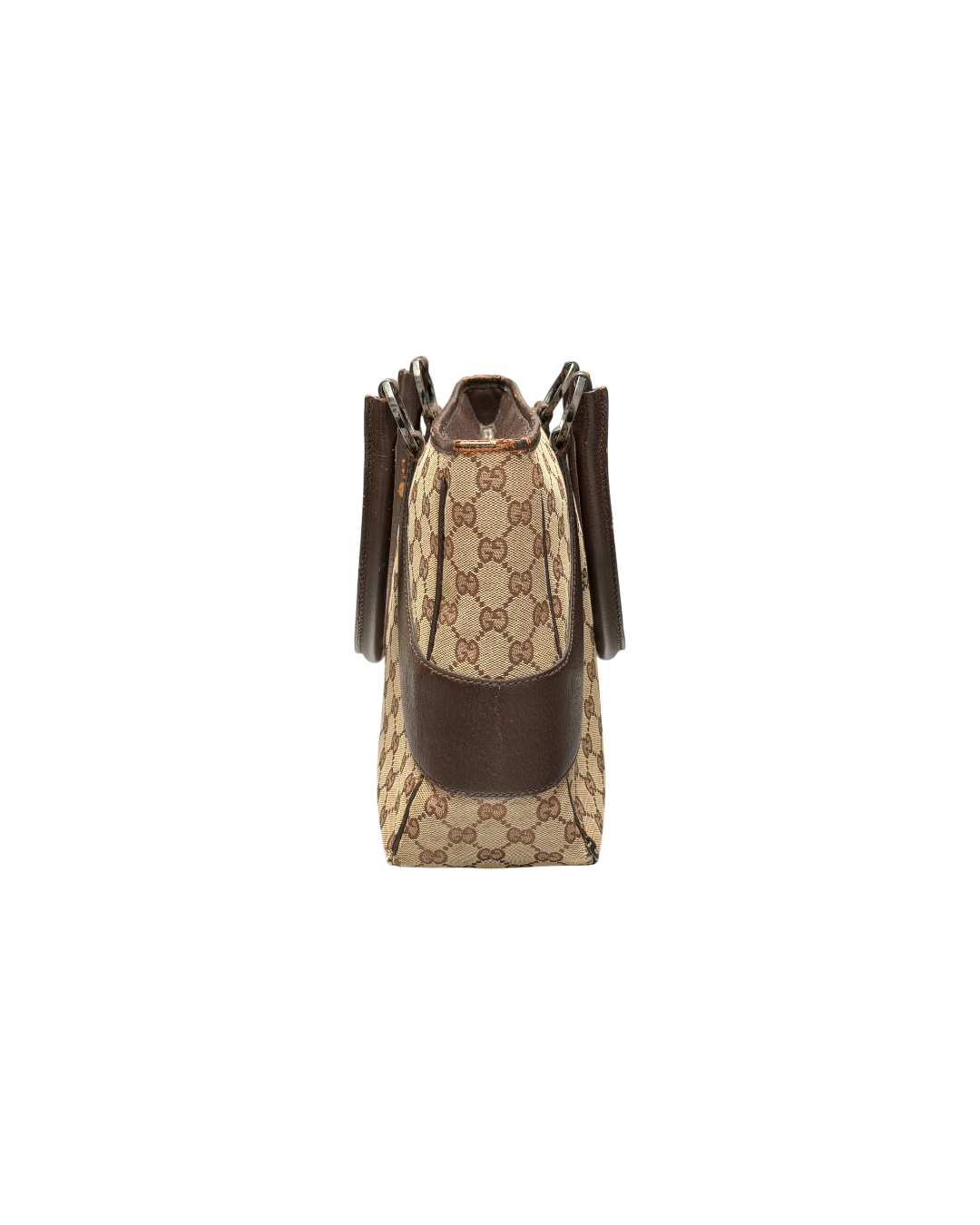 Gucci GG Canvas Tote Bag Neutrals Tote Beige Brown Leather