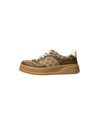 Gucci GG Embossed Chunky Leather and Canvas Sneakers