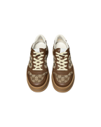 Gucci GG Embossed Chunky Leather and Canvas Sneakers