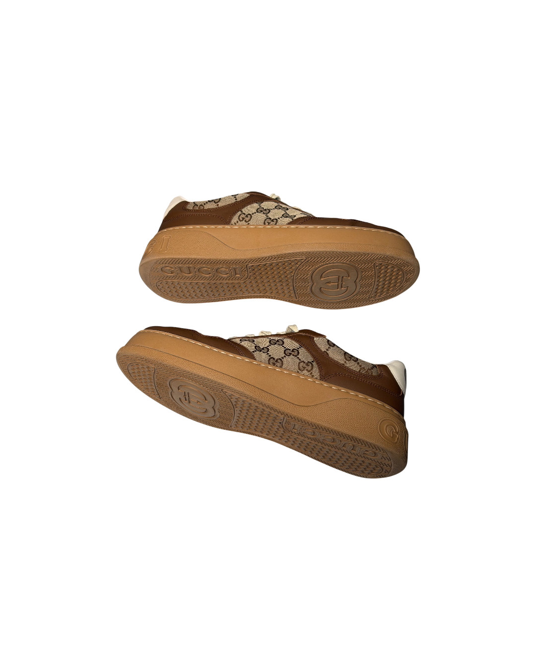 Gucci GG Embossed Chunky Leather and Canvas Sneakers
