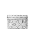 Gucci GG Guccissima Card Holder Silver Leather