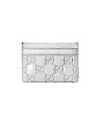 Gucci GG Guccissima Card Holder Silver Leather