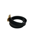 Gucci GG Marmont Belt Black Leather Shiny Gold Buckle