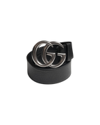 Gucci GG Marmont Belt Black Silver