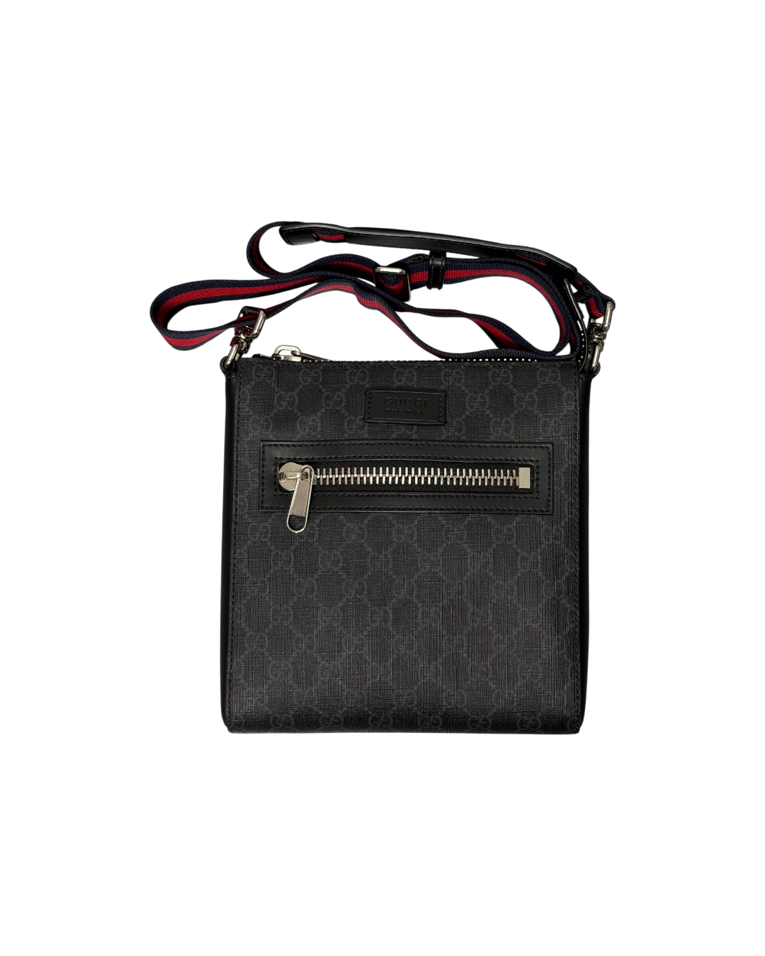 Gucci GG Supreme Messenger Bag Black Web Design Band