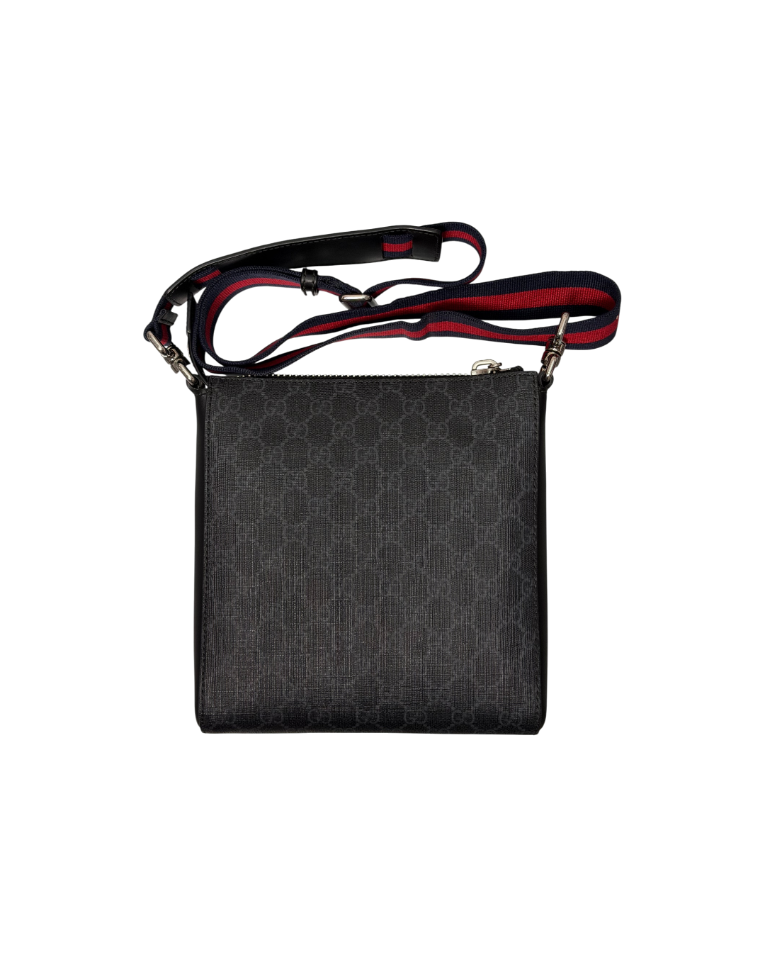 Gucci GG Supreme Messenger Bag Black Web Design Band