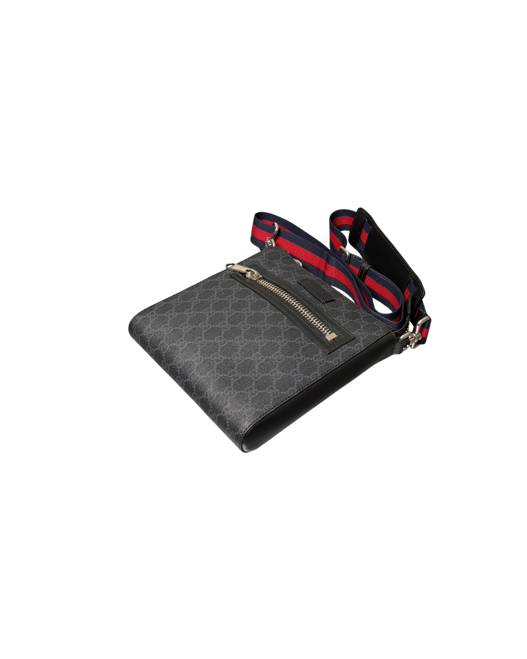 Gucci GG Supreme Messenger Bag Black Web Design Band