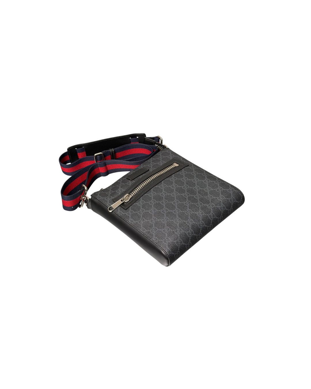 Gucci GG Supreme Messenger Bag Black Web Design Band