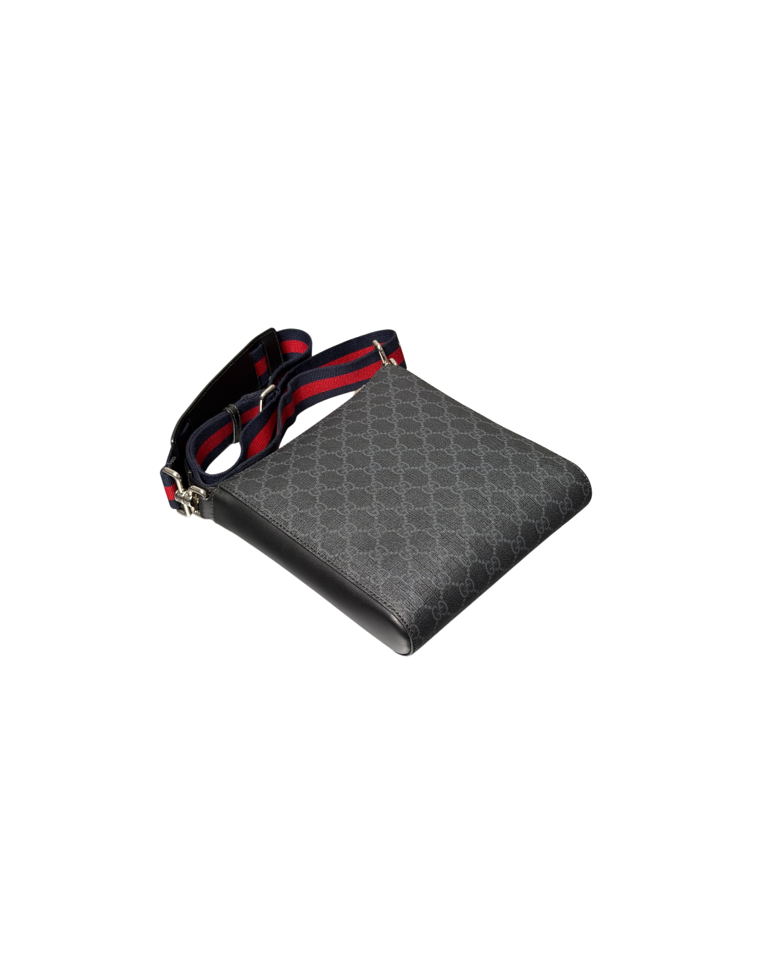 Gucci GG Supreme Messenger Bag Black Web Design Band