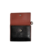 Gucci Guccissima Compact Wallet Black Orange