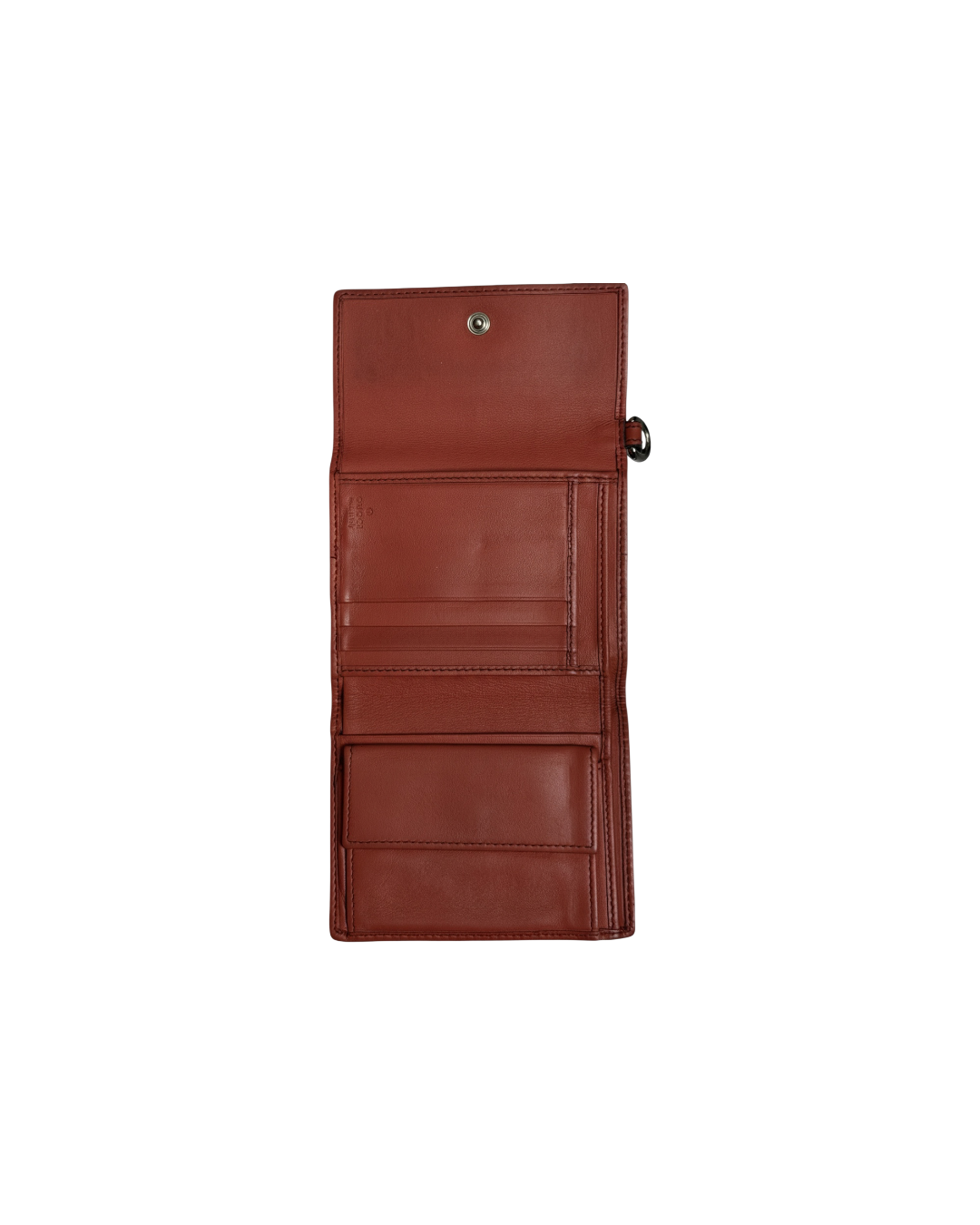 Gucci Guccissima Compact Wallet Black Orange