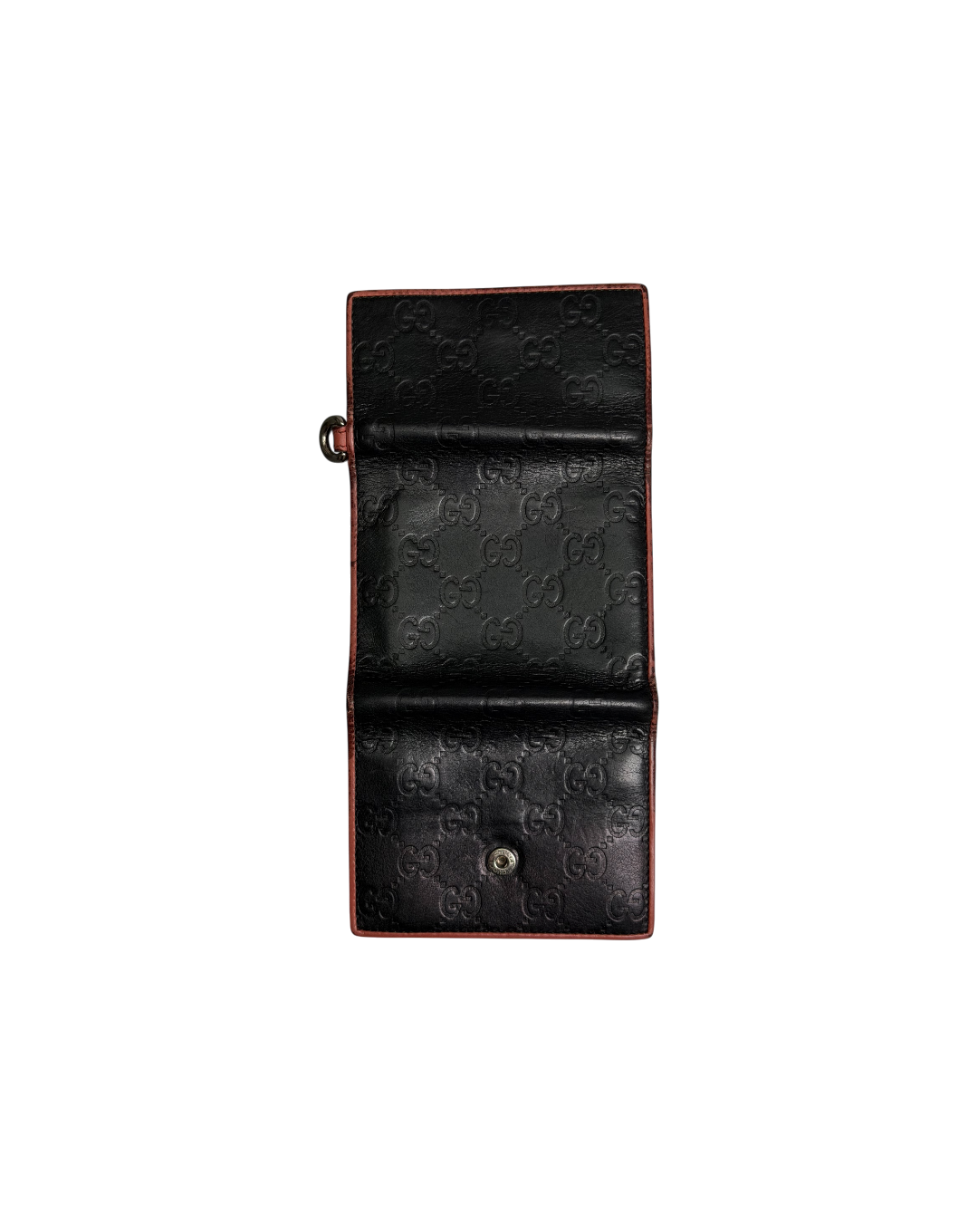 Gucci Guccissima Compact Wallet Black Orange