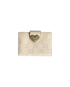 Gucci Heart Compact Wallet Cream