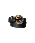 Gucci Interlocking G Belt Black Leather Monogram