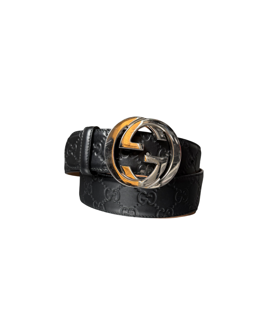 Gucci Interlocking G Belt Black Leather Monogram