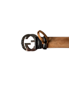 Gucci Interlocking G Belt Black Leather Monogram