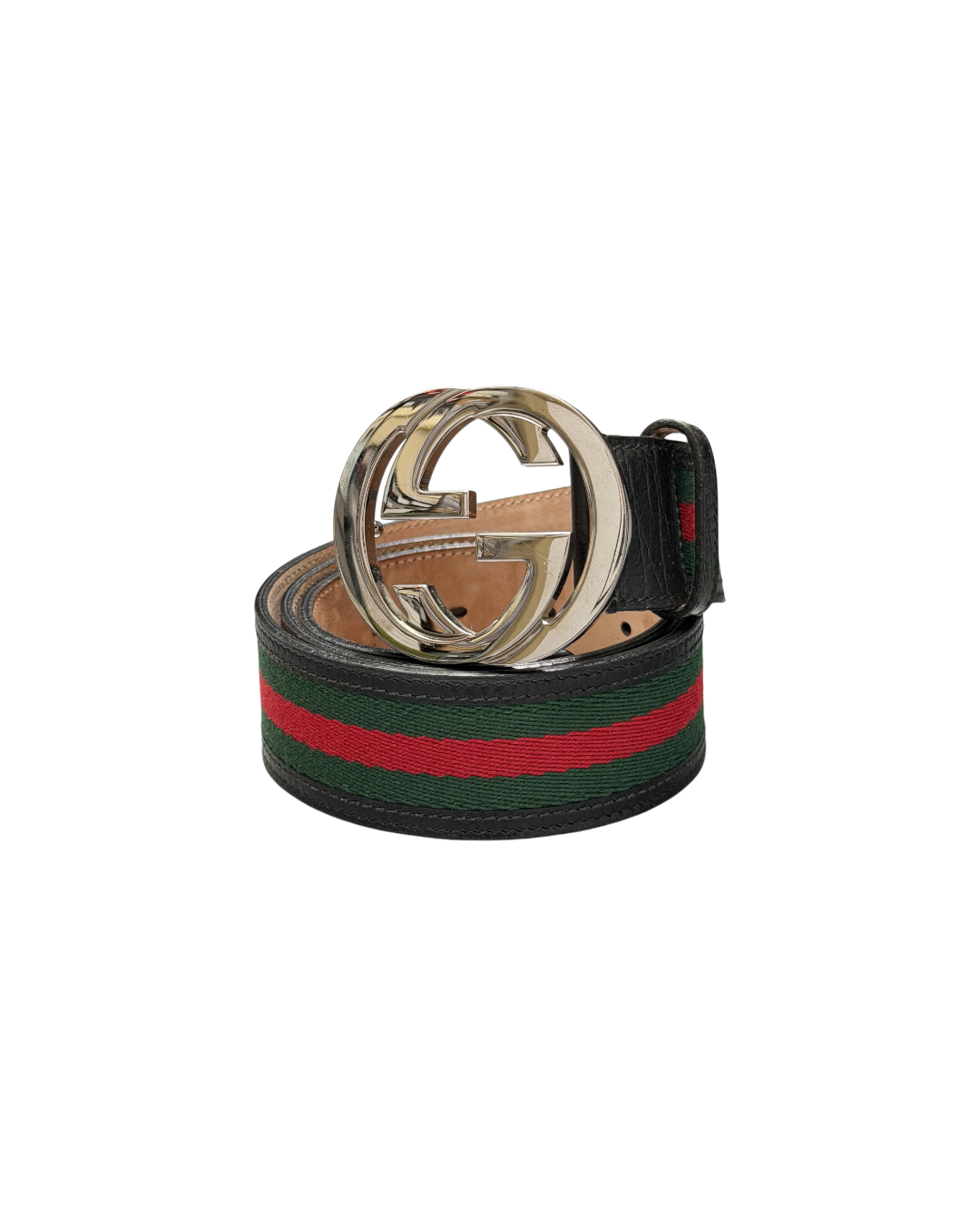 Gucci Interlocking G Web Leather Belt