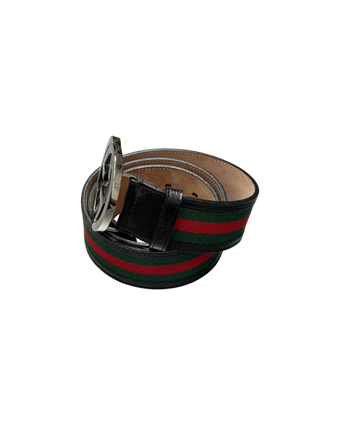 Gucci Interlocking G Web Leather Belt