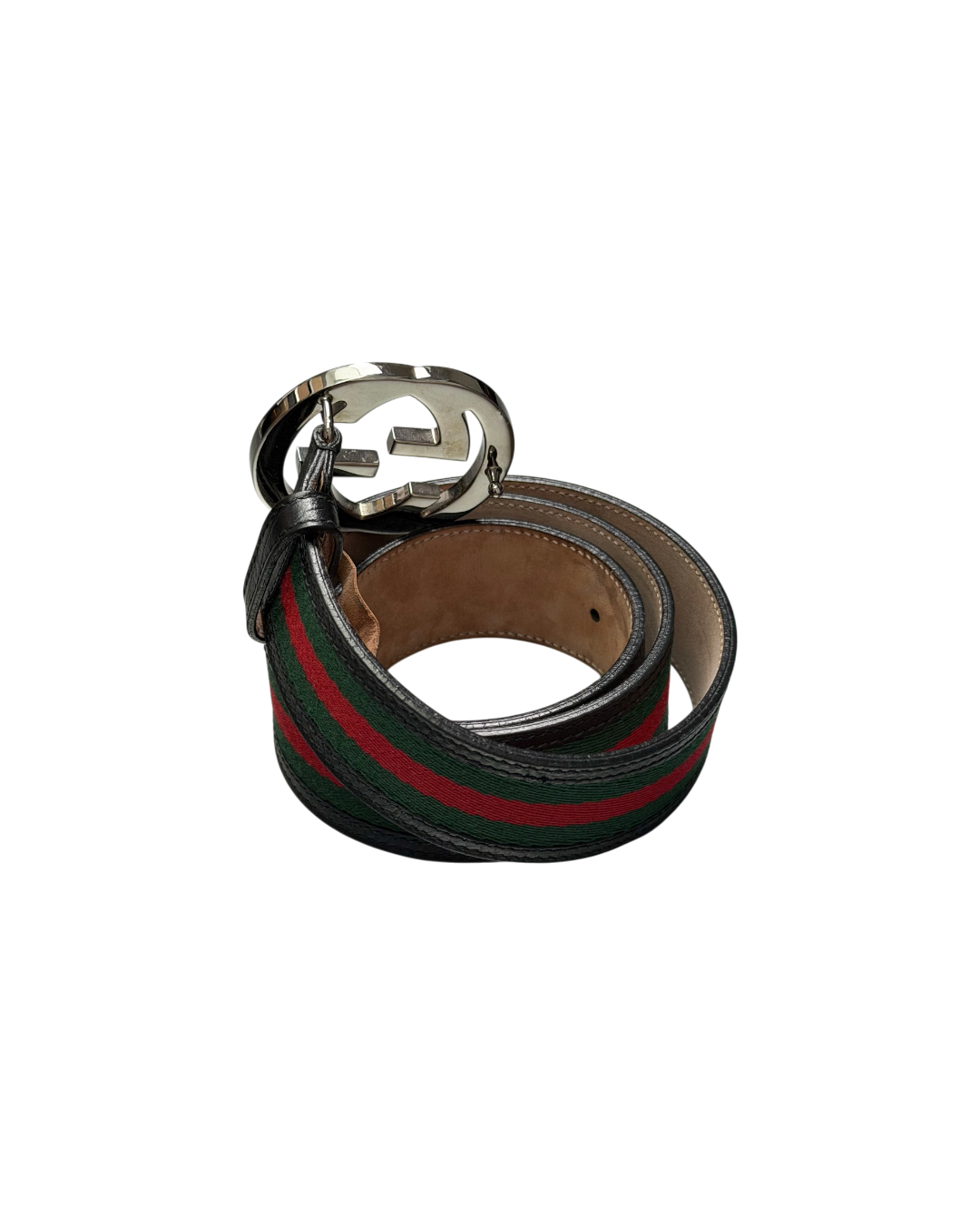 Gucci Interlocking G Web Leather Belt