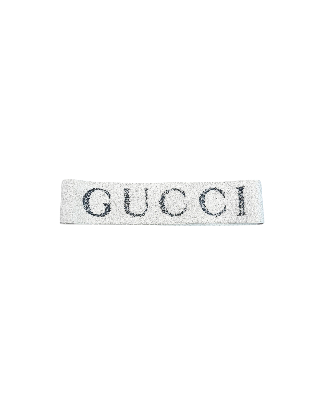 Gucci Logo Print Wide Headband Cream
