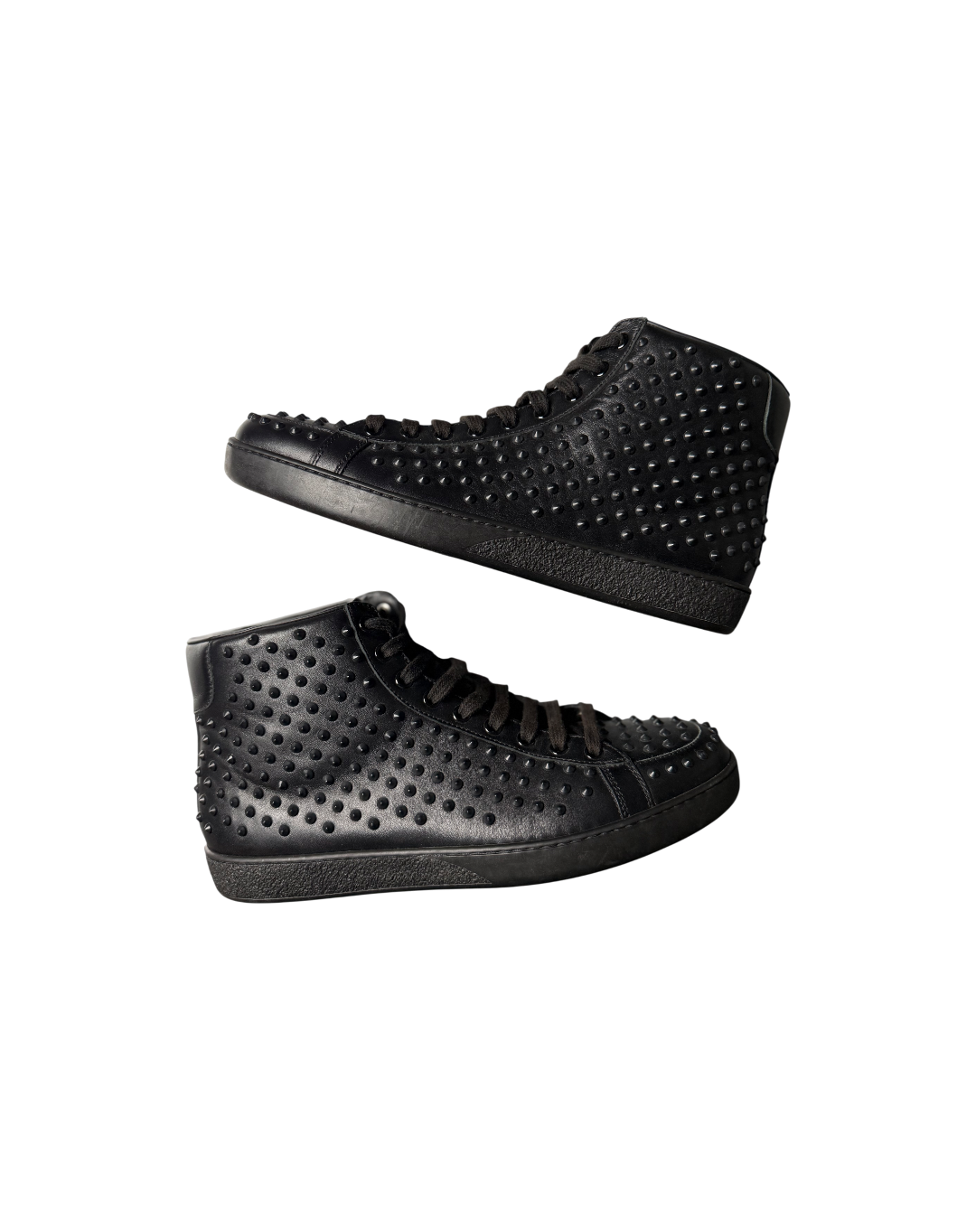 Gucci Spike Studded Leather Sneaker High Black