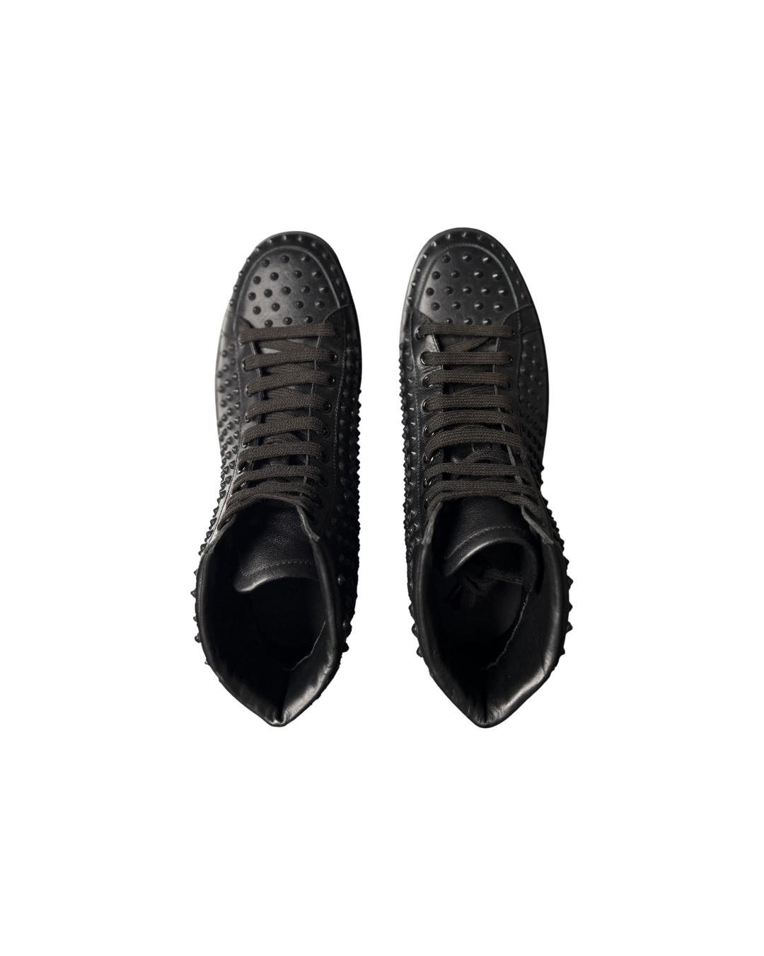 Gucci Spike Studded Leather Sneaker High Black