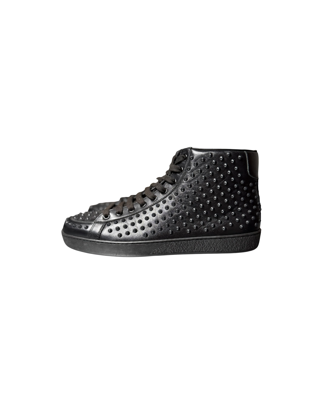 Gucci Spike Studded Leather Sneaker High Black