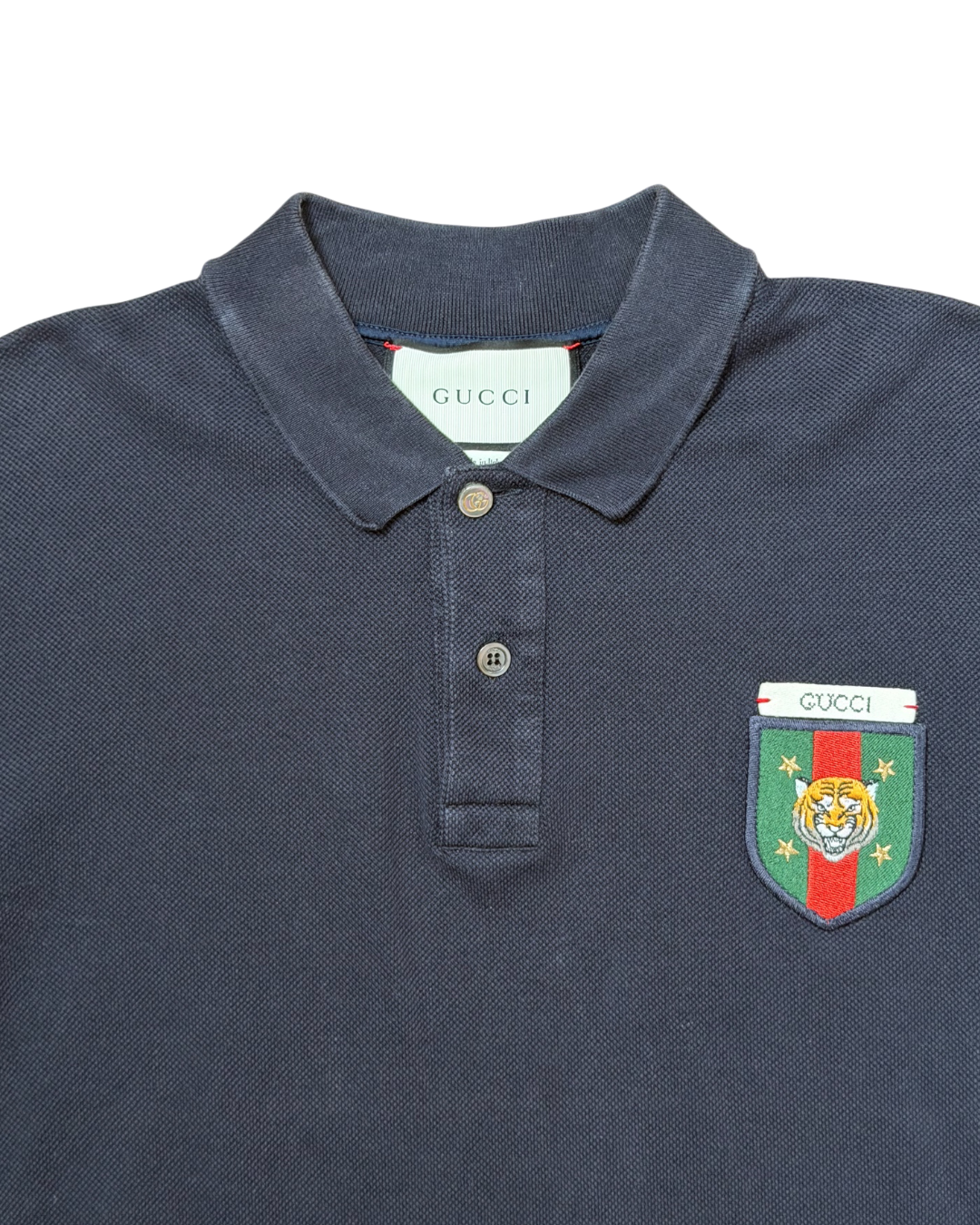 Gucci Tiger Crest Polo Navy