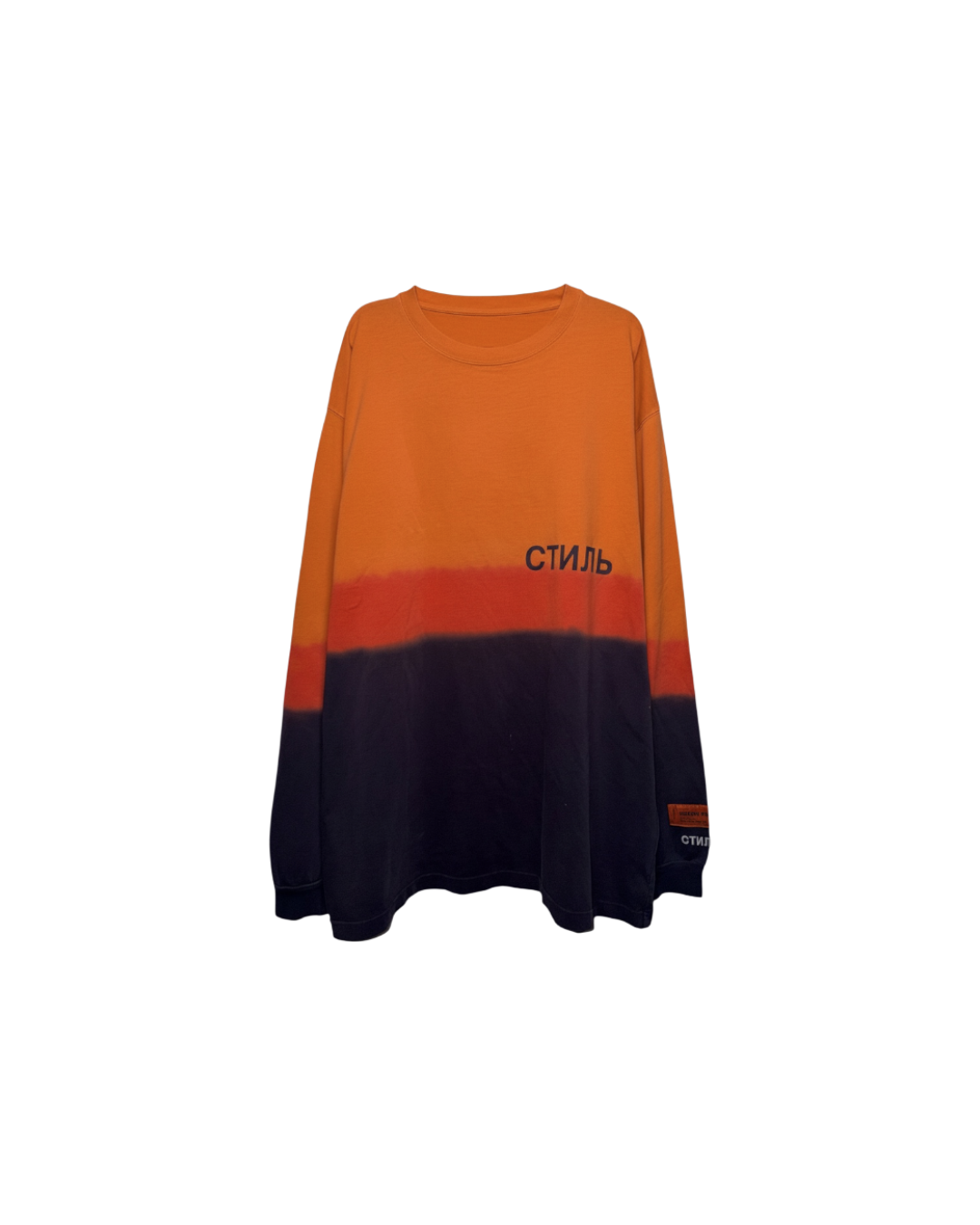 Heron Preston Tie Dye Cyrillic Longsleeve Orange Purple