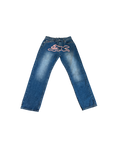 Icecream Running Dog Denim Jeans Pants Vintage Wash Blue