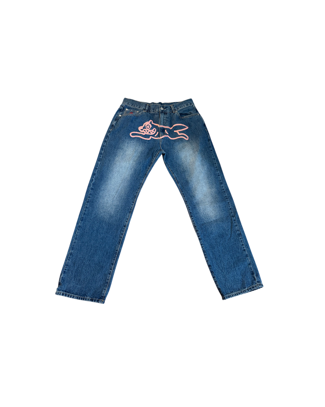 Icecream Running Dog Denim Jeans Pants Vintage Wash Blue