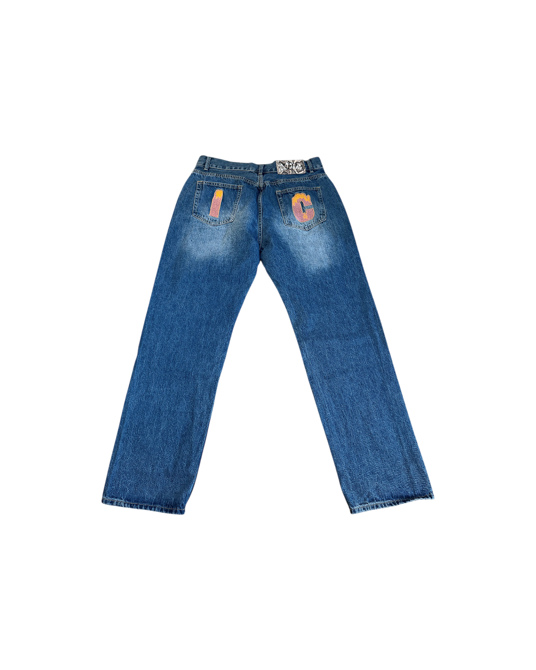 Icecream Running Dog Denim Jeans Pants Vintage Wash Blue