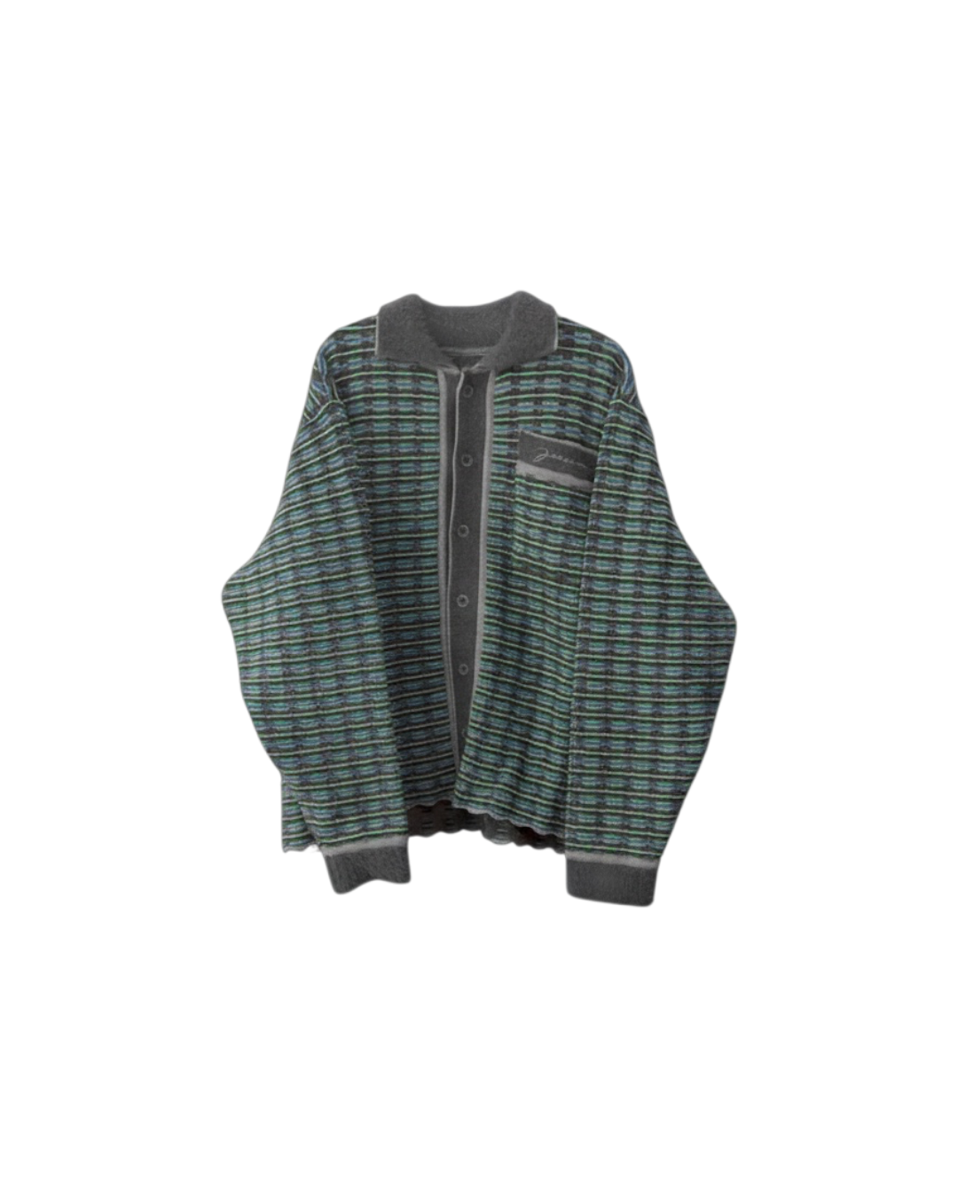 Jacquemus Le Cardigan Macio Jacquard-Knit Striped Cardigan Green
