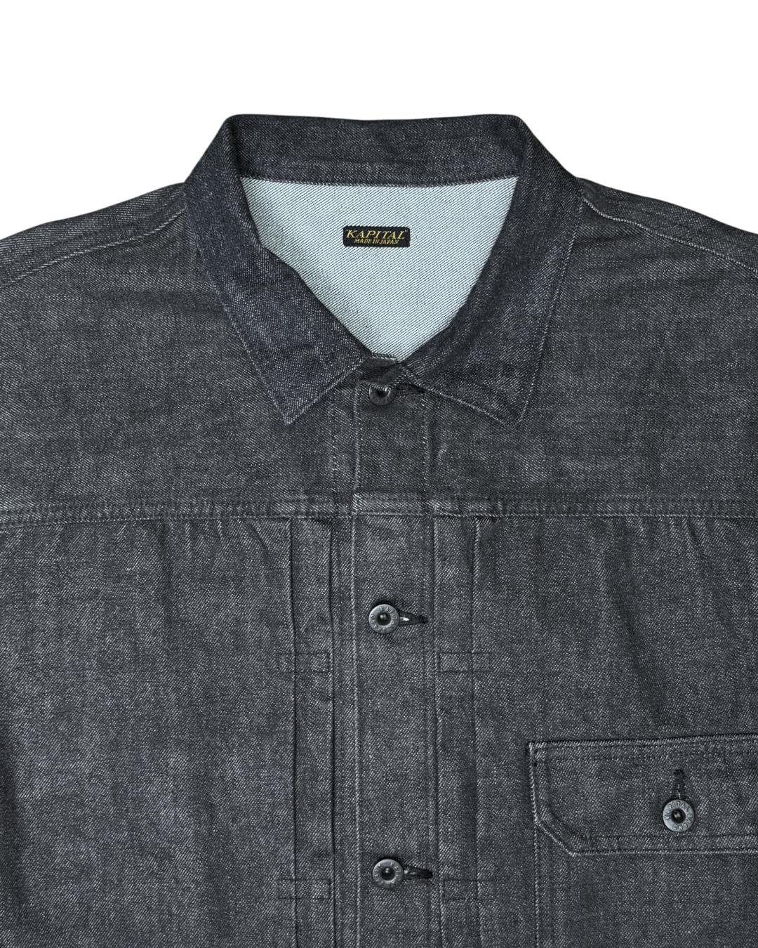 Kapital 14oz Black Thread Denim 1st Jacket Raw Black