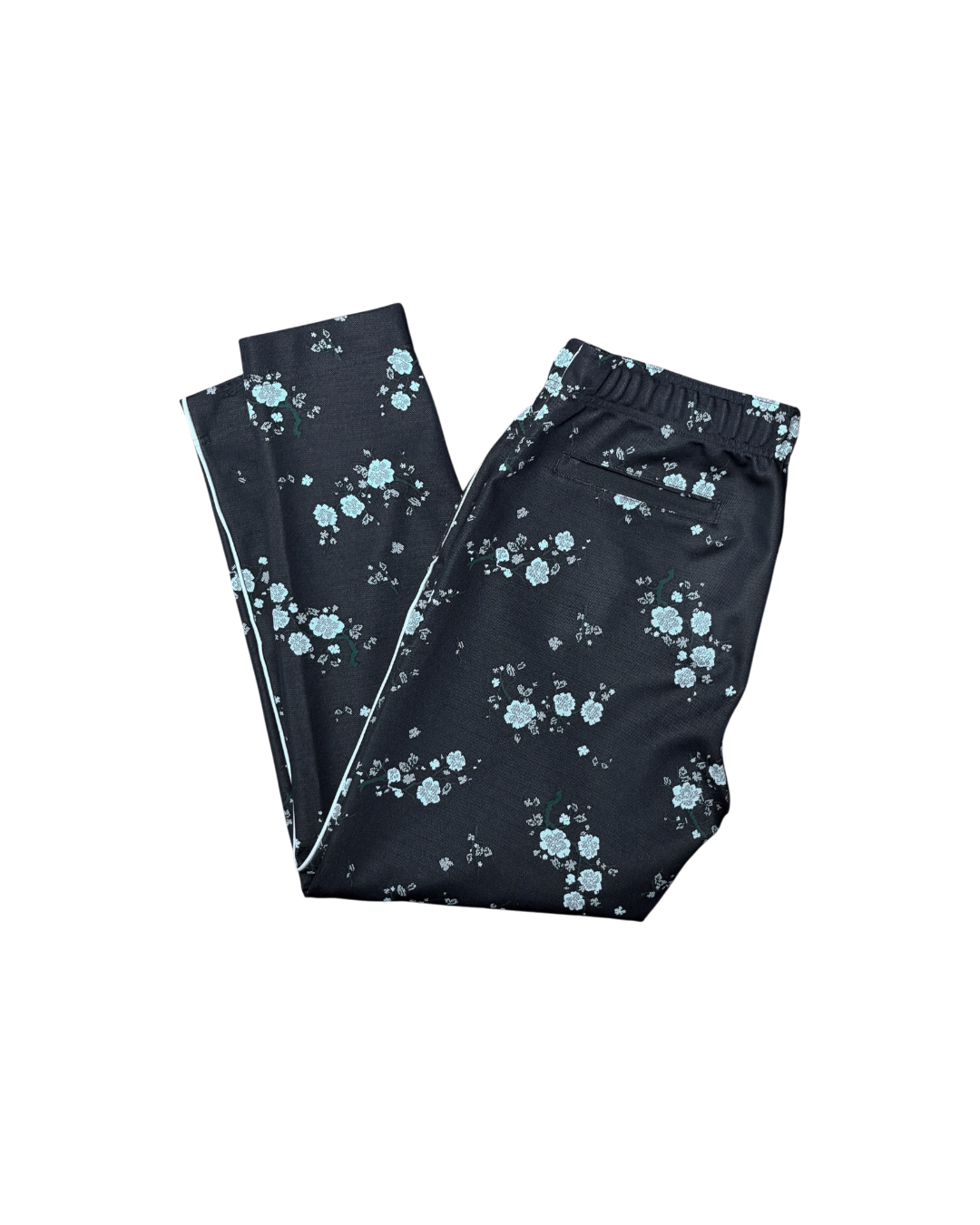 Kenzo Paris Navy Blue Floral Track Pants Side Stripe